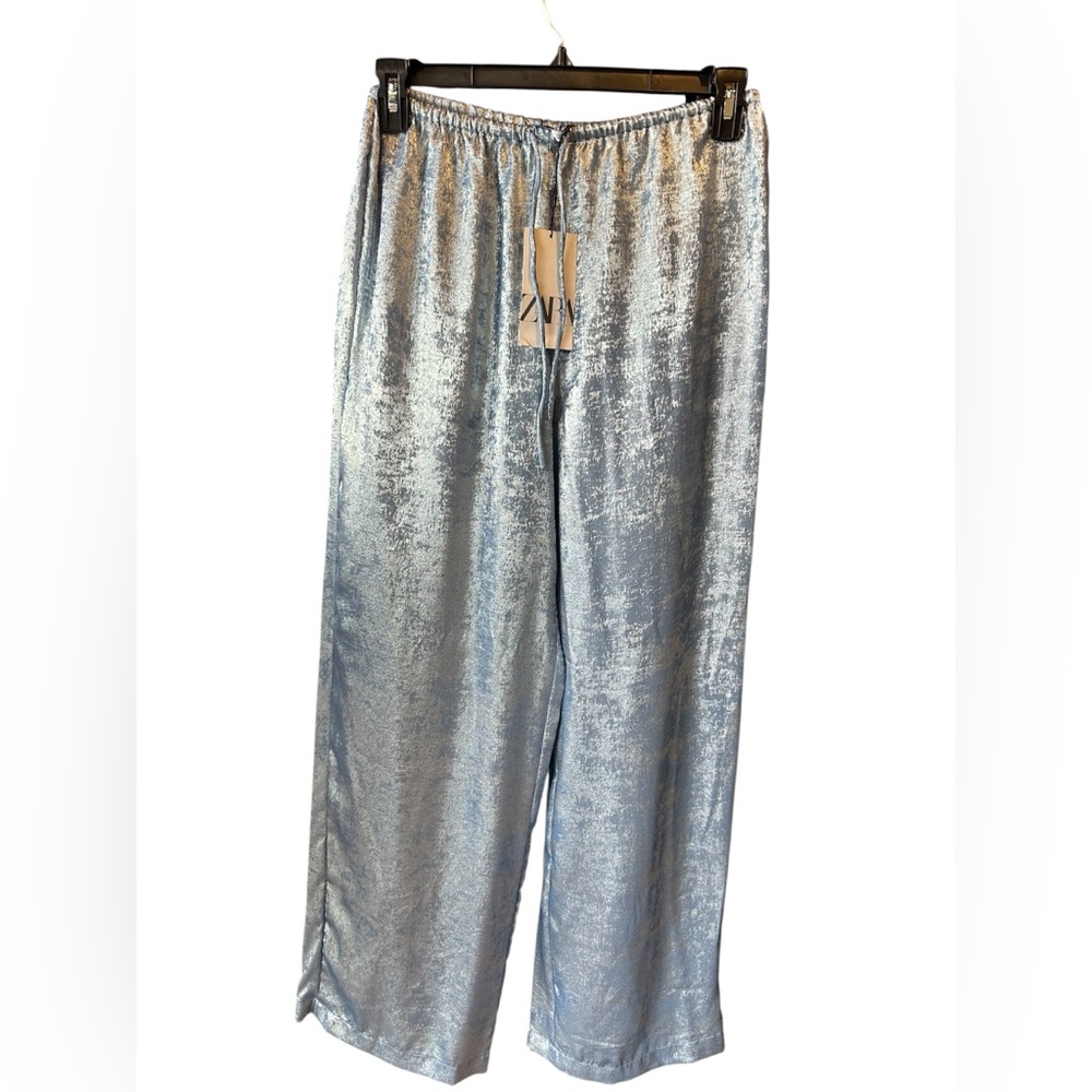 ZARA Blue Velvet Pants Women's